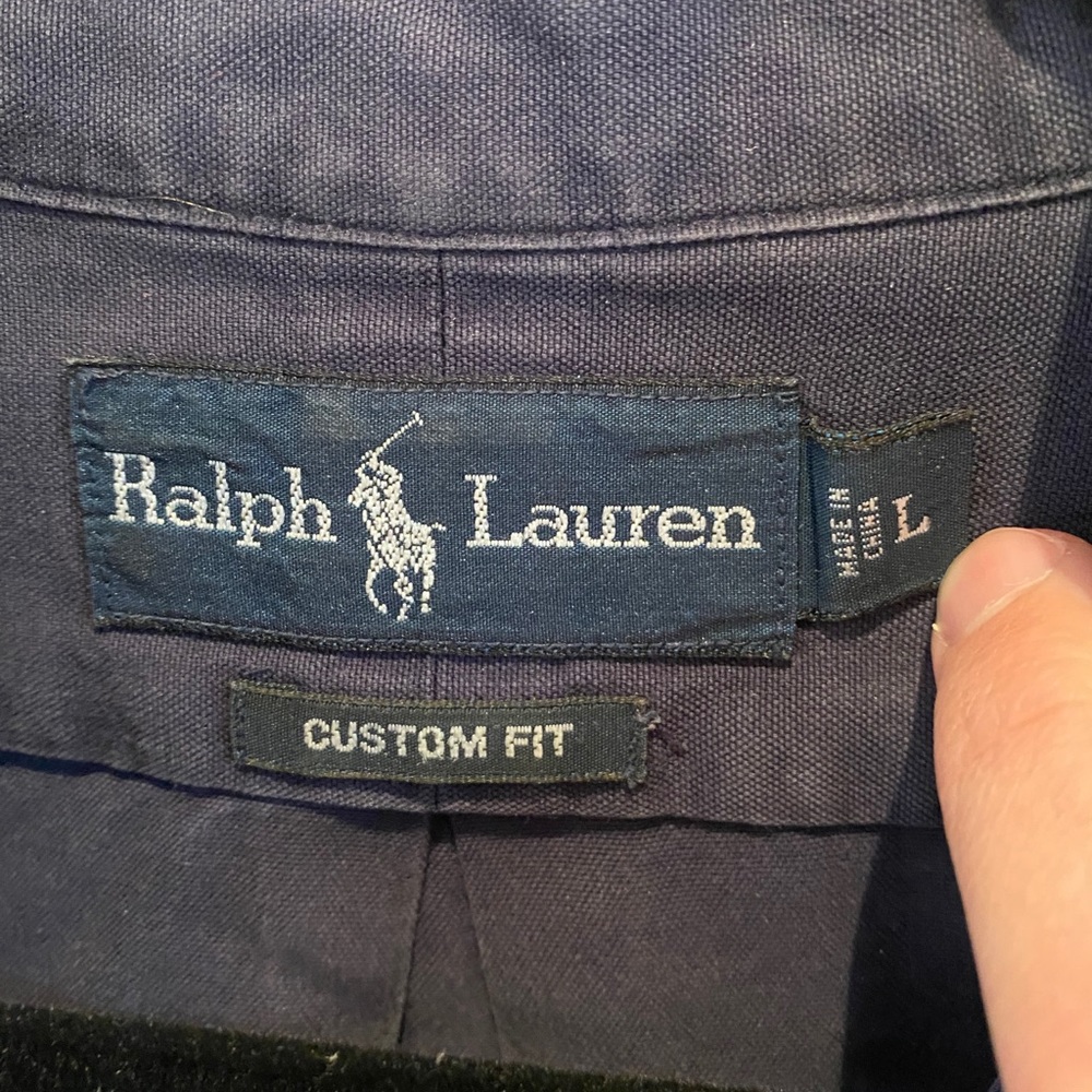 Ralph Lauren Navy Button Down Large - image 2
